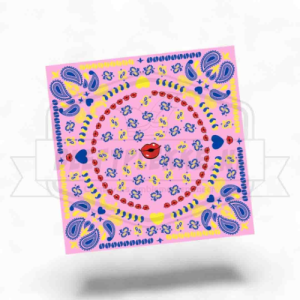 Bandana Roze met Blauw & Geel