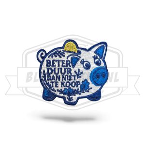 Embleem Beter duur dan niet te koop