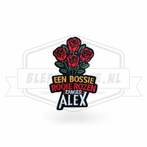 Embleem een bossie rode rozen - Zanger Alex