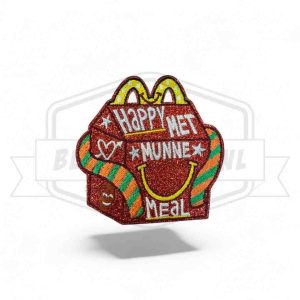 Embleem Happy met munne meal Groen - Oranje