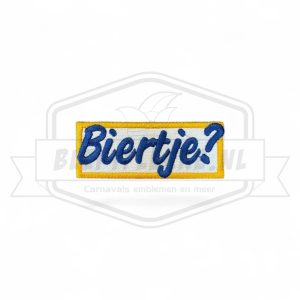 Embleem Biertje- Blauw - Geel Carnavals Patch