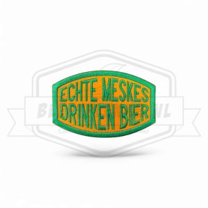 Embleem Echte Meskes Drinken Bier Groen - Oranje Carnavals Patch