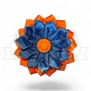 Handgemaakte Rosette Blauw - Oranje