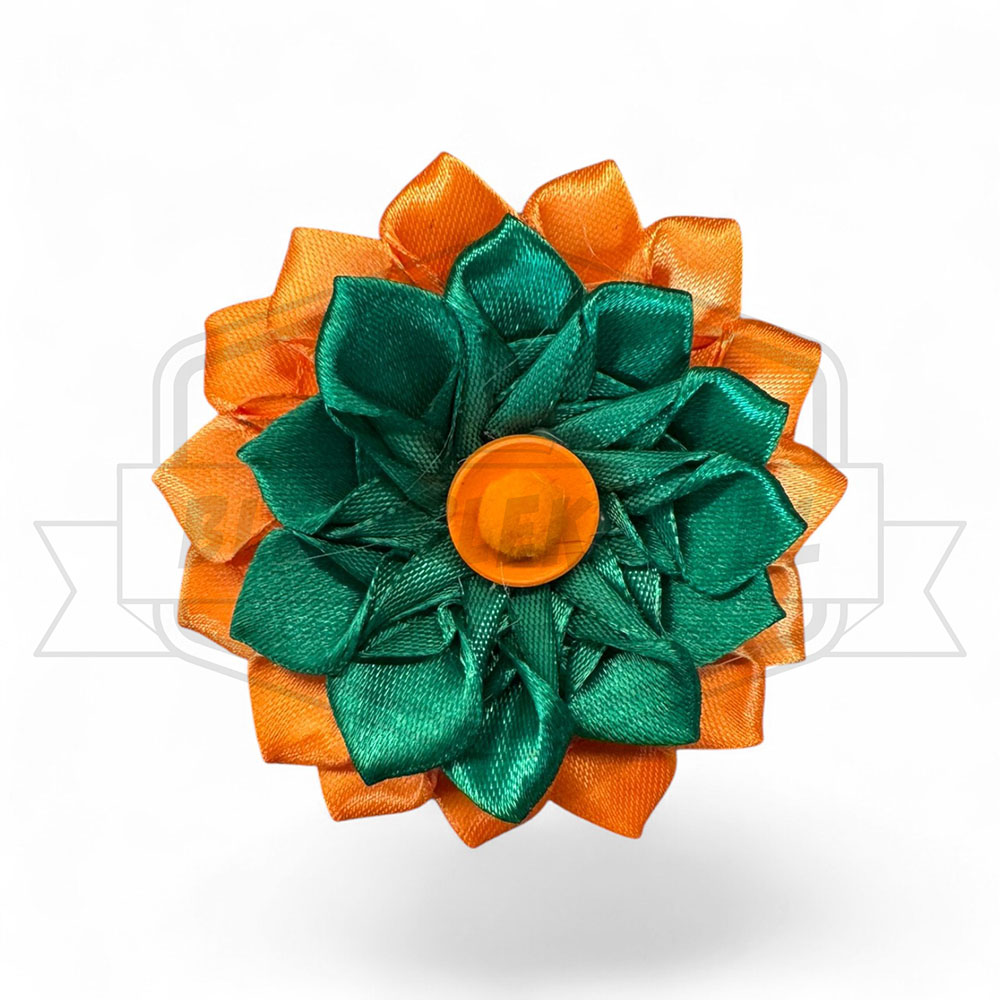 Handgemaakte Rosette Groen - Oranje